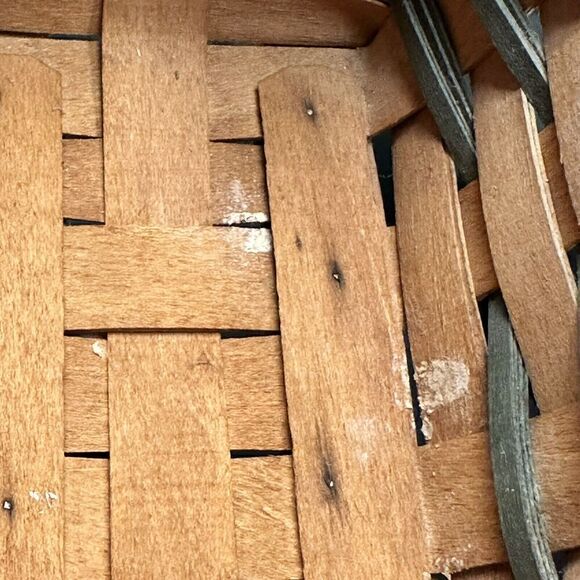 Vintage LONGABERGER 1993 Small Basket Dark Slats Green And Tan - Picture 6 of 6